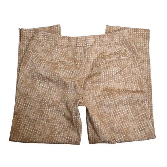 Chico's Womens XS Cropped Light Brown White Dot Pattern Cotton Pants - Picture 5 of 10